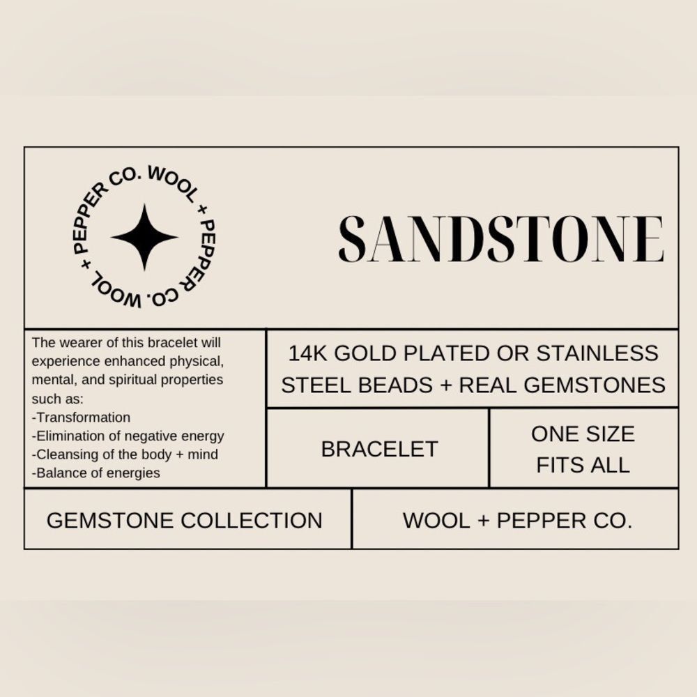 NWT Wool + Pepper Co. Sandstone Bracelet